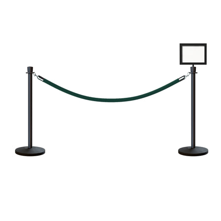 Crown Top Post and Rope Stanchion Kit with Sign Frame - Montour Line - Crowd Control Warehouse