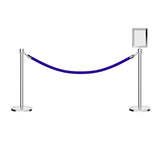 Crown Top Post and Rope Stanchion Kit with Sign Frame - Montour Line - Crowd Control Warehouse