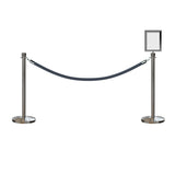 Crown Top Post and Rope Stanchion Kit with Sign Frame - Montour Line - Crowd Control Warehouse