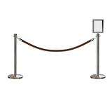 Crown Top Post and Rope Stanchion Kit with Sign Frame - Montour Line - Crowd Control Warehouse