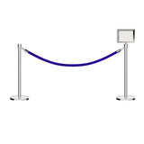 Crown Top Post and Rope Stanchion Kit with Sign Frame - Montour Line - Crowd Control Warehouse