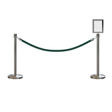 Crown Top Post and Rope Stanchion Kit with Sign Frame - Montour Line - Crowd Control Warehouse