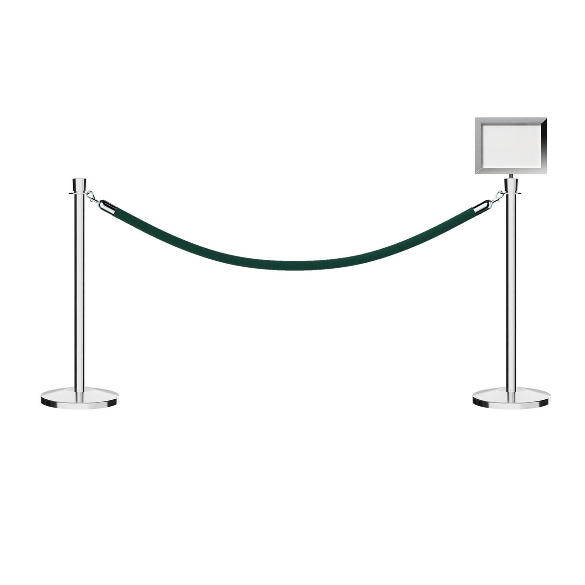 Crown Top Post and Rope Stanchion Kit with Sign Frame - Montour Line - Crowd Control Warehouse