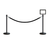 Crown Top Post and Rope Stanchion Kit with Sign Frame - Montour Line - Crowd Control Warehouse