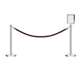 Crown Top Post and Rope Stanchion Kit with Sign Frame - Montour Line - Crowd Control Warehouse