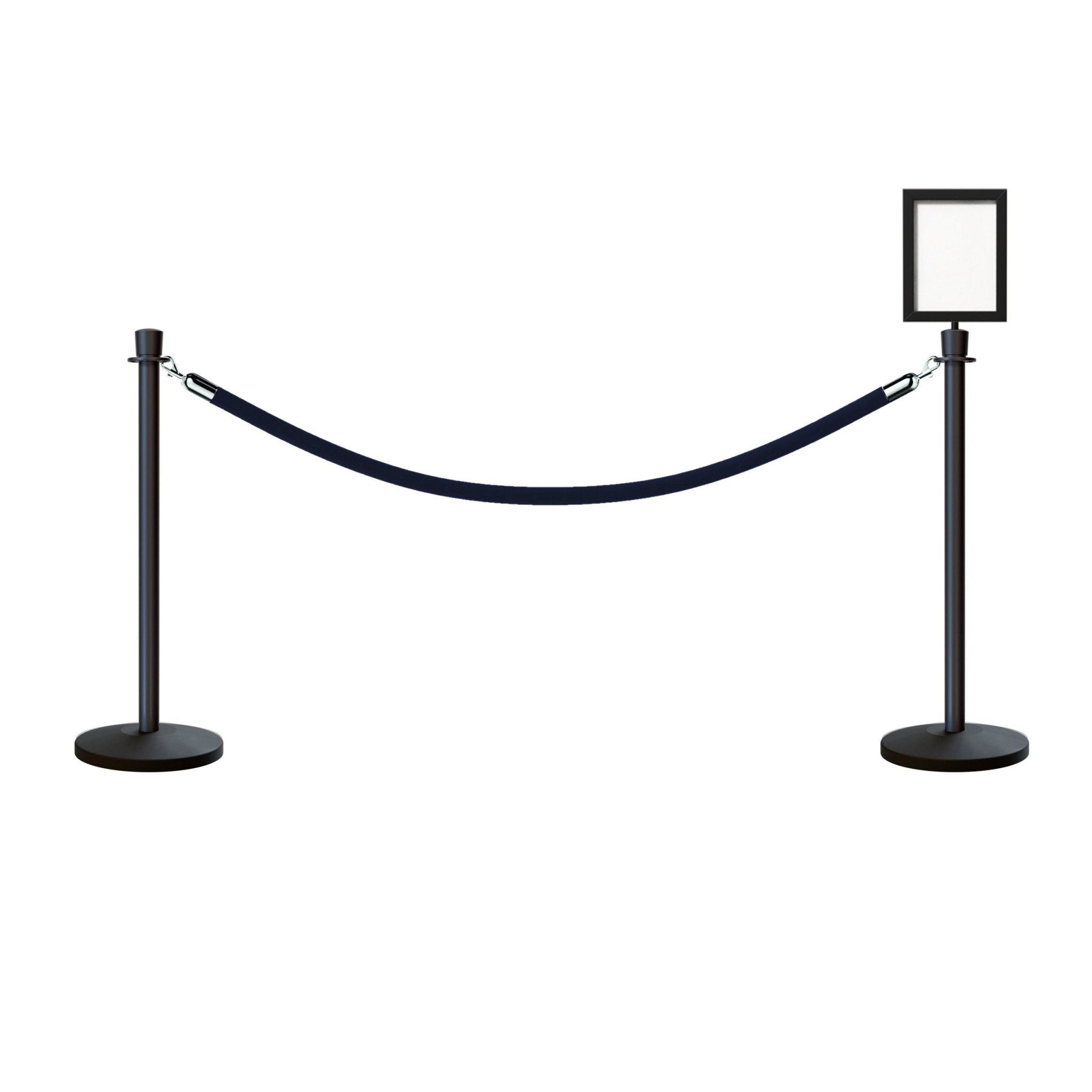 Crown Top Post and Rope Stanchion Kit with Sign Frame - Montour Line - Crowd Control Warehouse