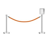 Crown Top Post and Rope Stanchion Kit with Sign Frame - Montour Line - Crowd Control Warehouse