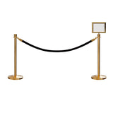 Crown Top Post and Rope Stanchion Kit with Sign Frame - Montour Line - Crowd Control Warehouse
