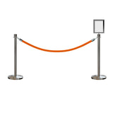 Crown Top Post and Rope Stanchion Kit with Sign Frame - Montour Line - Crowd Control Warehouse