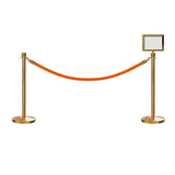 Crown Top Post and Rope Stanchion Kit with Sign Frame - Montour Line - Crowd Control Warehouse