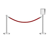 Crown Top Post and Rope Stanchion Kit with Sign Frame - Montour Line - Crowd Control Warehouse