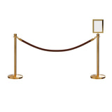Crown Top Post and Rope Stanchion Kit with Sign Frame - Montour Line - Crowd Control Warehouse