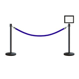 Crown Top Post and Rope Stanchion Kit with Sign Frame - Montour Line - Crowd Control Warehouse