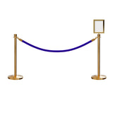 Crown Top Post and Rope Stanchion Kit with Sign Frame - Montour Line - Crowd Control Warehouse
