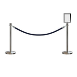 Crown Top Post and Rope Stanchion Kit with Sign Frame - Montour Line - Crowd Control Warehouse