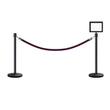 Crown Top Post and Rope Stanchion Kit with Sign Frame - Montour Line - Crowd Control Warehouse