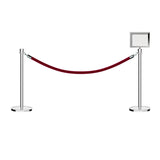 Crown Top Post and Rope Stanchion Kit with Sign Frame - Montour Line - Crowd Control Warehouse