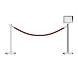 Crown Top Post and Rope Stanchion Kit with Sign Frame - Montour Line - Crowd Control Warehouse