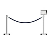 Crown Top Post and Rope Stanchion Kit with Sign Frame - Montour Line - Crowd Control Warehouse