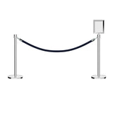 Crown Top Post and Rope Stanchion Kit with Sign Frame - Montour Line - Crowd Control Warehouse