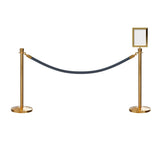 Crown Top Post and Rope Stanchion Kit with Sign Frame - Montour Line - Crowd Control Warehouse