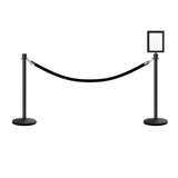 Crown Top Post and Rope Stanchion Kit with Sign Frame - Montour Line - Crowd Control Warehouse