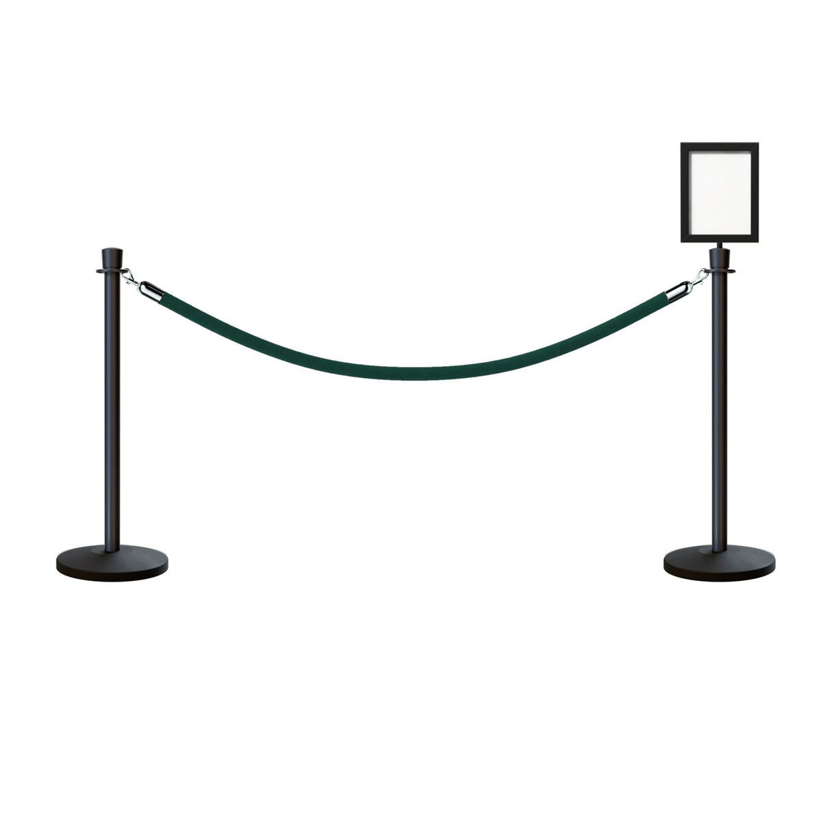 Crown Top Post and Rope Stanchion Kit with Sign Frame - Montour Line - Crowd Control Warehouse