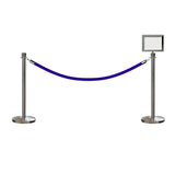 Crown Top Post and Rope Stanchion Kit with Sign Frame - Montour Line - Crowd Control Warehouse
