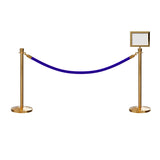 Crown Top Post and Rope Stanchion Kit with Sign Frame - Montour Line - Crowd Control Warehouse