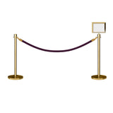 Crown Top Post and Rope Stanchion Kit with Sign Frame - Montour Line - Crowd Control Warehouse