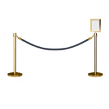 Crown Top Post and Rope Stanchion Kit with Sign Frame - Montour Line - Crowd Control Warehouse