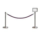 Crown Top Post and Rope Stanchion Kit with Sign Frame - Montour Line - Crowd Control Warehouse