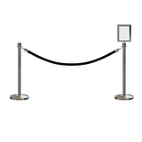 Crown Top Post and Rope Stanchion Kit with Sign Frame - Montour Line - Crowd Control Warehouse