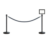Crown Top Post and Rope Stanchion Kit with Sign Frame - Montour Line - Crowd Control Warehouse