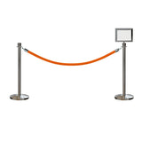 Crown Top Post and Rope Stanchion Kit with Sign Frame - Montour Line - Crowd Control Warehouse