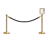 Crown Top Post and Rope Stanchion Kit with Sign Frame - Montour Line - Crowd Control Warehouse
