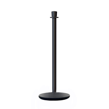 Crown Top Post and Rope Stanchion with Cast Iron Base - Montour Line CILine - Crowd Control Warehouse