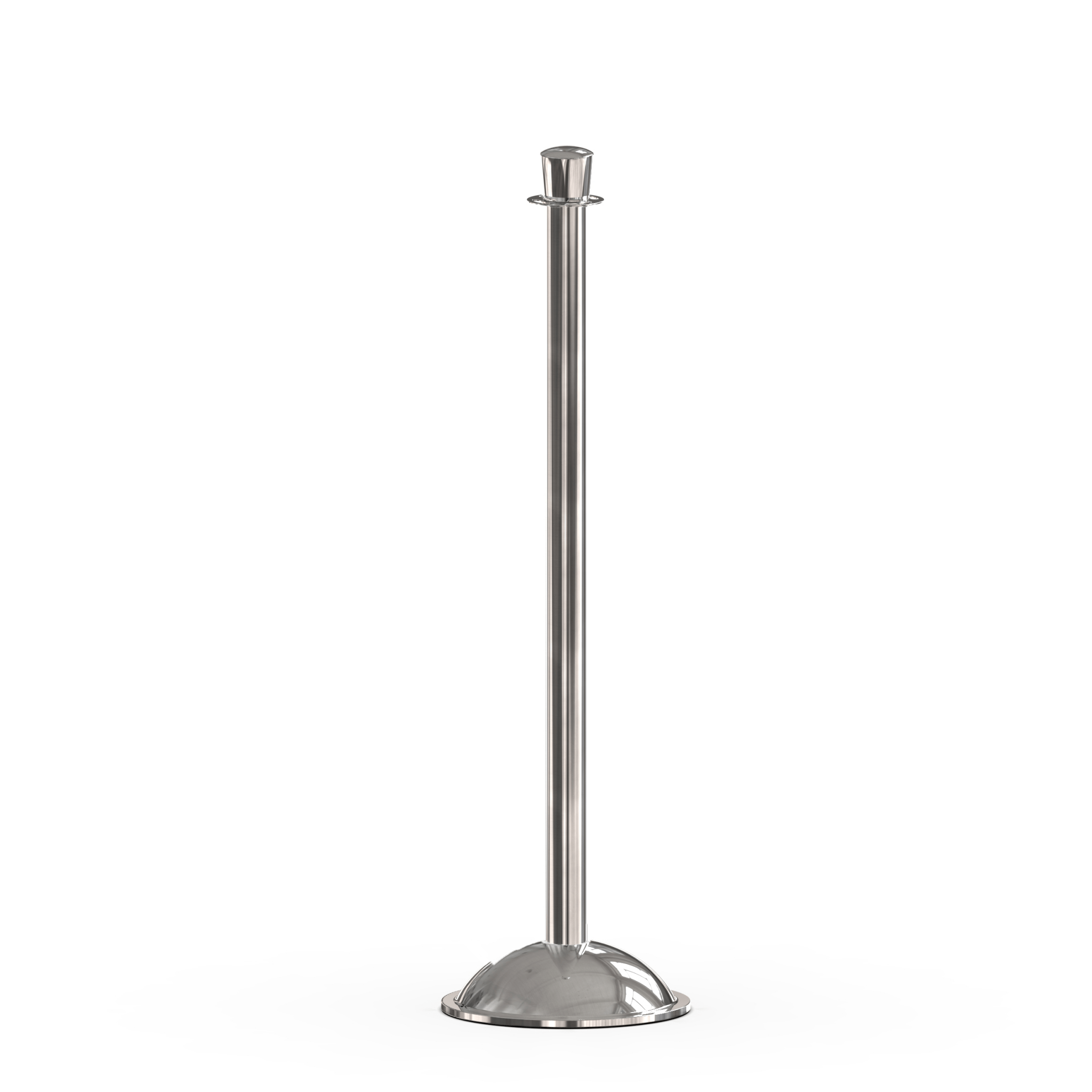 Crown Top Post and Rope Stanchion with Dome Base - Montour Line CDLine - Crowd Control Warehouse