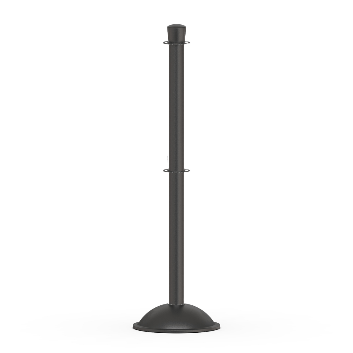 Crown Top Post and Rope Stanchion with Dome Base - Montour Line CDLineD - Crowd Control Warehouse