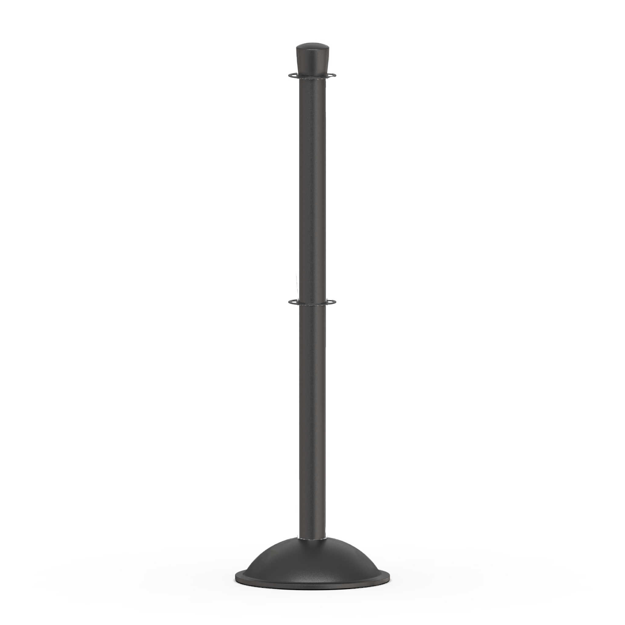 Crown Top Post and Rope Stanchion with Dome Base - Montour Line CDLineD - Crowd Control Warehouse