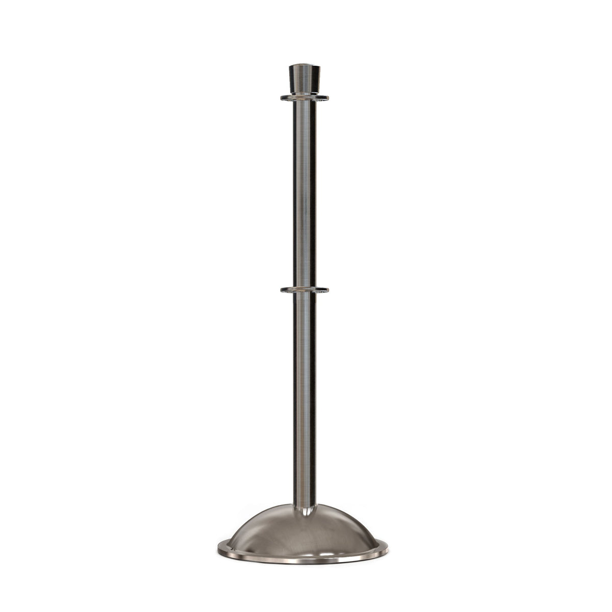 Crown Top Post and Rope Stanchion with Dome Base - Montour Line CDLineD - Crowd Control Warehouse