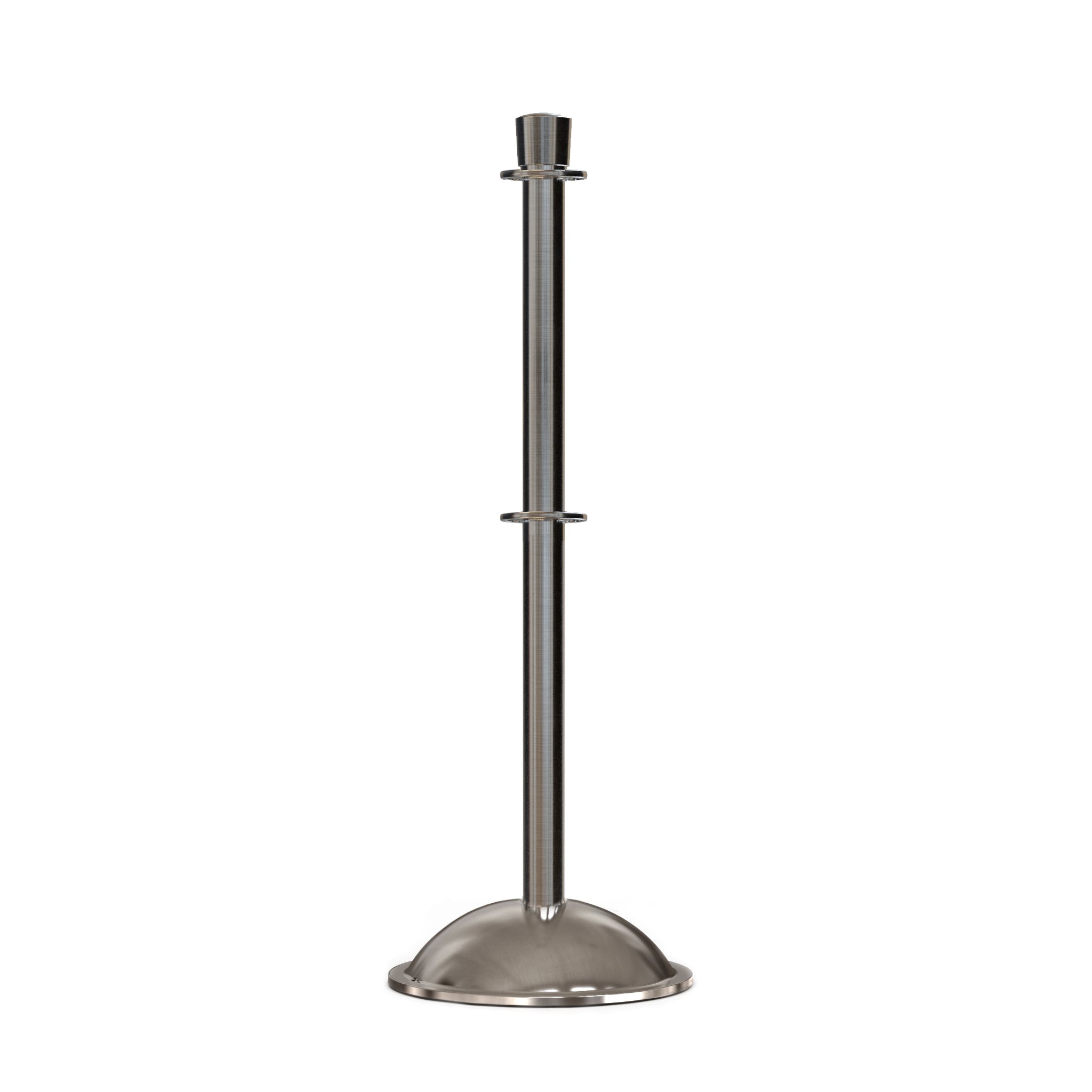 Crown Top Post and Rope Stanchion with Dome Base - Montour Line CDLineD - Crowd Control Warehouse