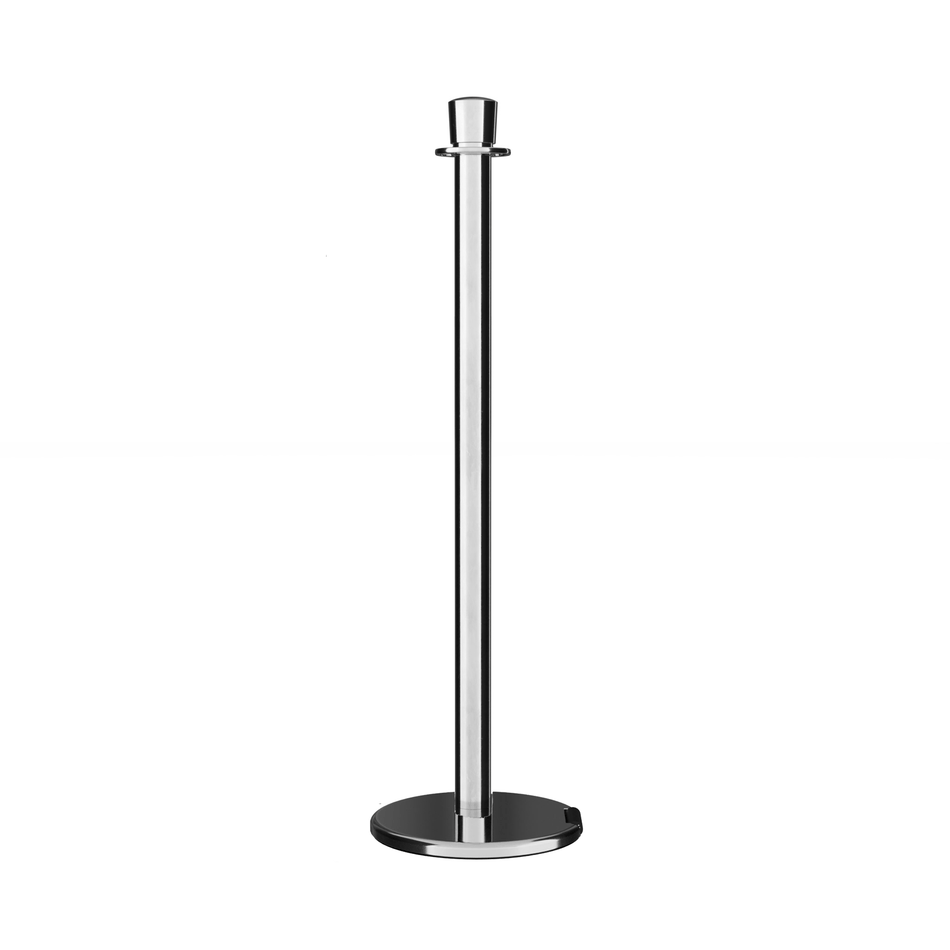 Crown Top Post and Rope Stanchion with Roller Base - Montour Line CELine - Crowd Control Warehouse