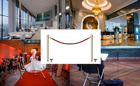 Crown Top Rope Stanchion with Removable Base - Montour Line CXlineR - Crowd Control Warehouse