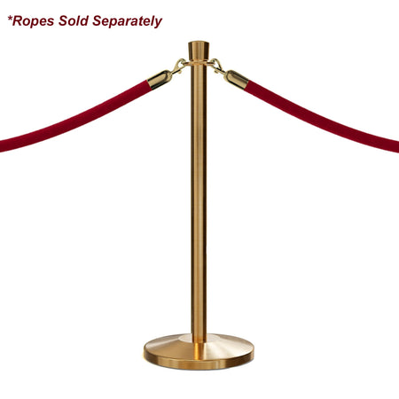Crown Top Rope Stanchion with Sloped Base - Montour Line CLine - Crowd Control Warehouse