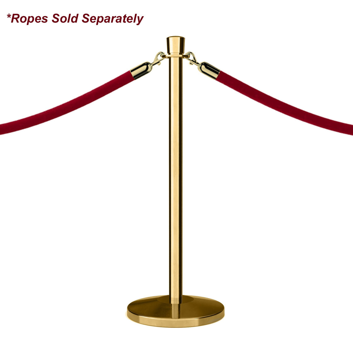 Crown Top Rope Stanchion with Sloped Base - Montour Line CLine - Crowd Control Warehouse