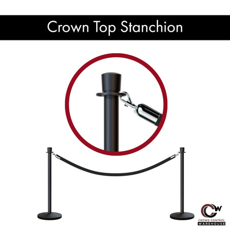 Crown Top Rope Stanchion with Sloped Base - Montour Line CLine - Crowd Control Warehouse