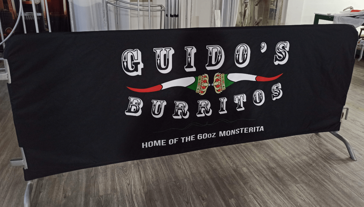 Custom Printed Heavy Duty 6.5 FT Barricade Jacket Covers - Crowd Control Warehouse