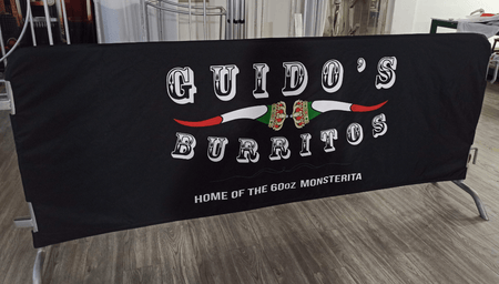 Custom Printed Heavy Duty 6.5 FT Barricade Jacket Covers - Crowd Control Warehouse