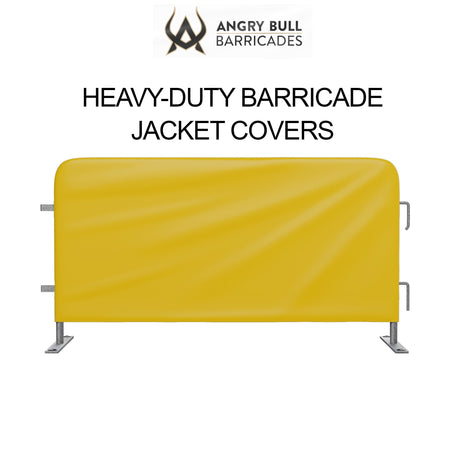 Custom Printed Heavy Duty Barricade Jacket Covers For 8.5 FT Barricades - Angry Bull Barricades - Crowd Control Warehouse